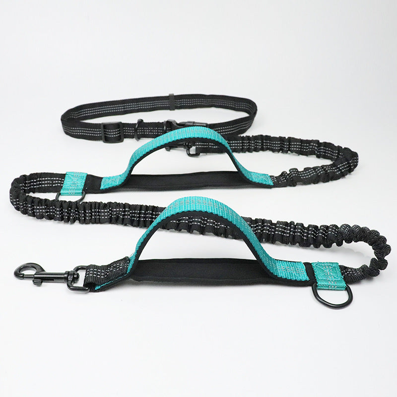 multi-function running reflective pull dog leash double elastic dog leash traction