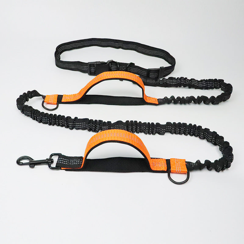 multi-function running reflective pull dog leash double elastic dog leash traction