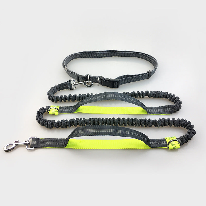 multi-function running reflective pull dog leash double elastic dog leash traction
